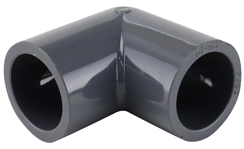 Lasco 806007BC Pipe Elbow, 3/4 in, Slip, 90 deg Angle, PVC, SCH 80 Schedule