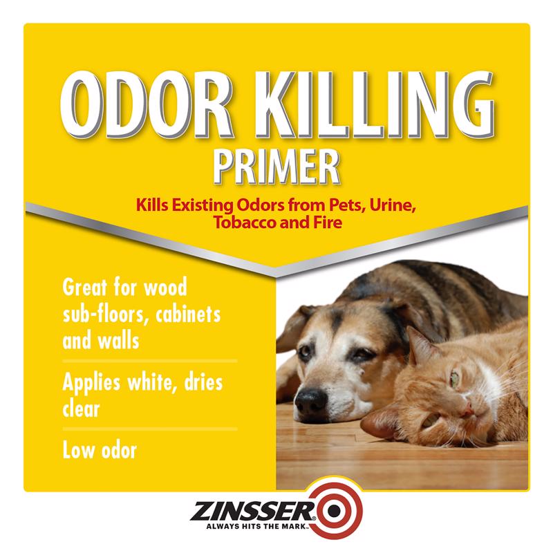 Zinsser Clear Flat/Matte Water-Based Acrylic Odor Killing Primer 1 gal, Pack of 2