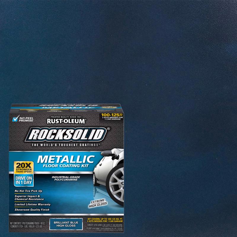 Rust-Oleum RockSolid High-Gloss Brilliant Blue Garage Floor Coating Kit 70 oz, Pack of 2