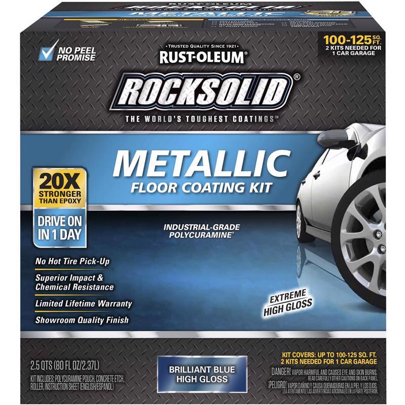 Rust-Oleum RockSolid High-Gloss Brilliant Blue Garage Floor Coating Kit 70 oz, Pack of 2