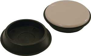 Shepherd Hardware 9222 Furniture Cup, Round, 2-3/4 in Dimensions, Polyethylene, Black, 4 PK