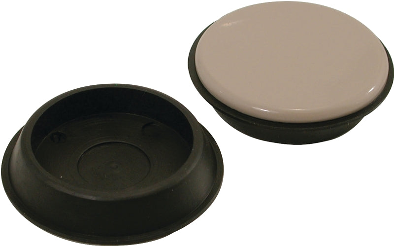 Shepherd Hardware 9222 Furniture Cup, Round, 2-3/4 in Dimensions, Polyethylene, Black, 4 PK