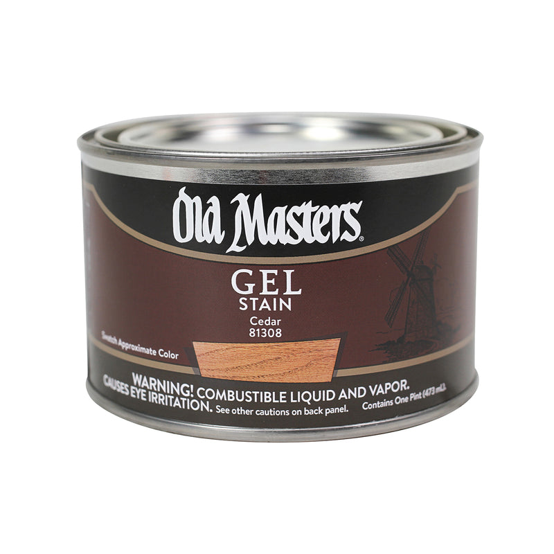 Old Masters Semi-Transparent Cedar Oil-Based Alkyd Gel Stain 1 pt, Pack of 4