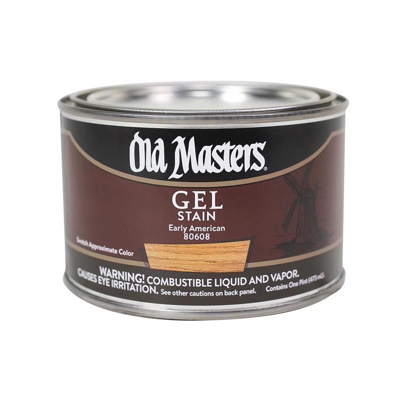 Old Masters Semi-Transparent Early American Oil-Based Alkyd Gel Stain 1 pt, Pack of 4
