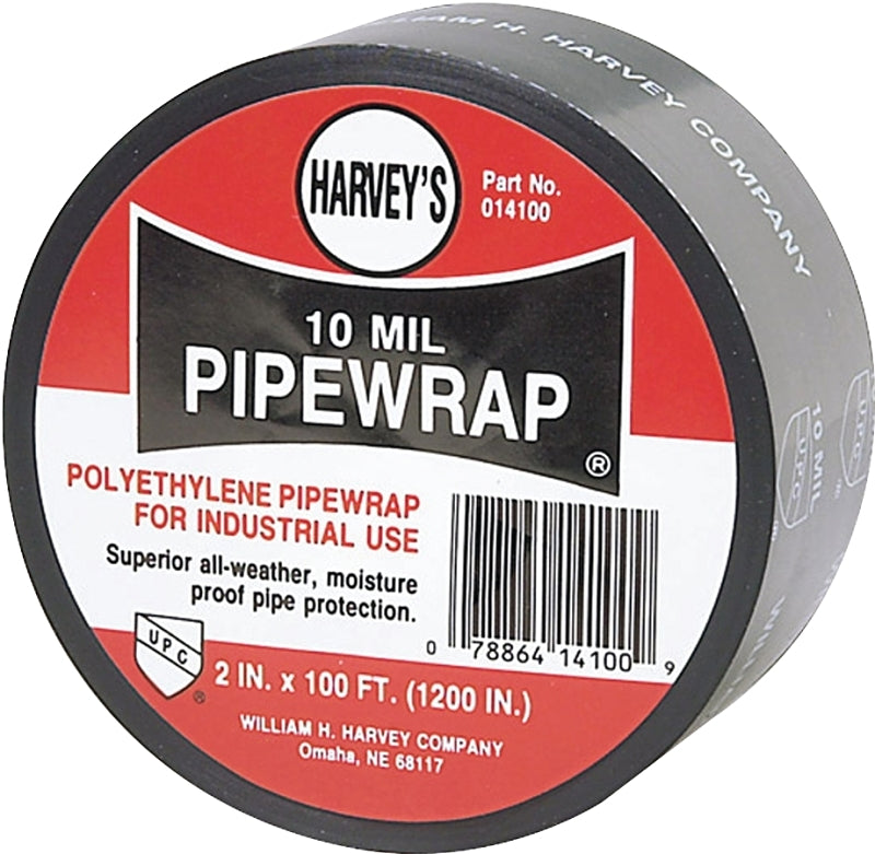 Harvey 014100 Pipe Wrap, 100 ft L, 2 in W, 10 mil Thick, Black