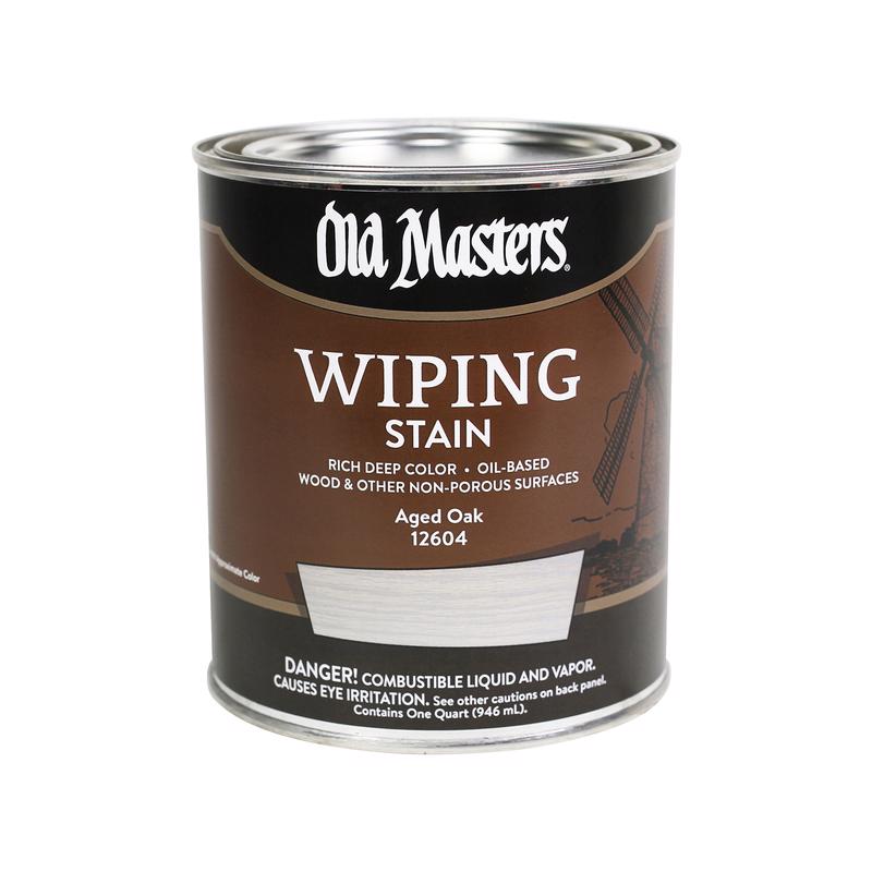 Old Masters Semi-Transparent Aged Oak Oil-Based Wiping Stain 1 qt, Pack of 4