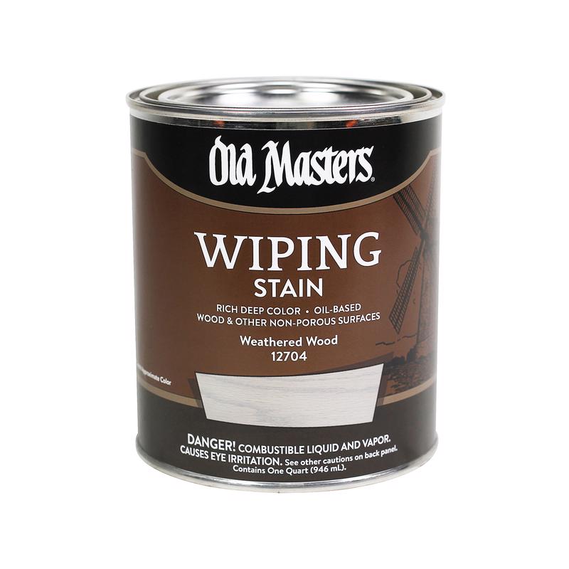 Old Masters Semi-Transparent Weathered Wood Oil-Based Wiping Stain 1 qt, Pack of 4