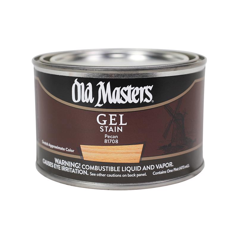 Old Masters Semi-Transparent Pecan Oil-Based Alkyd Gel Stain 1 pt, Pack of 4