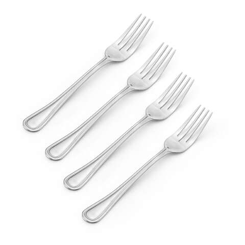 Pfaltzgraff Silver Stainless Steel Flatware Dinner Fork Set 4 pk