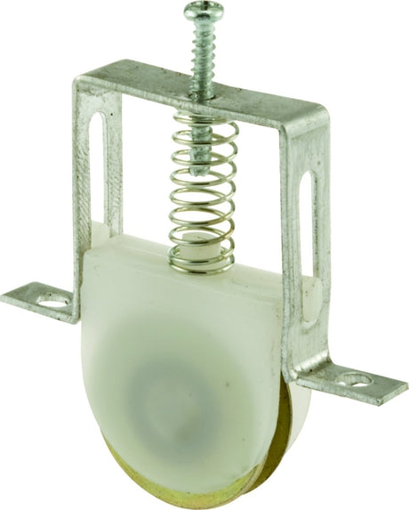 Prime-Line B 617 Adjustable Roller Assembly, Bottom Mounting, 1 in Dia Roller, 1/4 in W Roller, Steel Roller, 3/8 in W