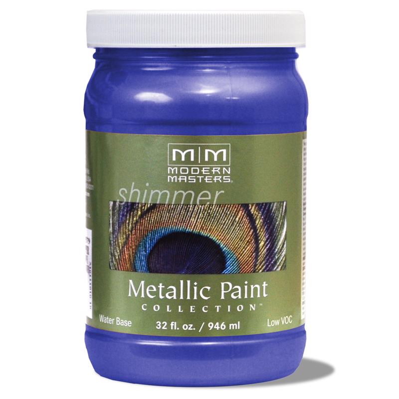 Modern Masters Shimmer Satin Venetian Blue Metallic Paint 1 qt, Pack of 4
