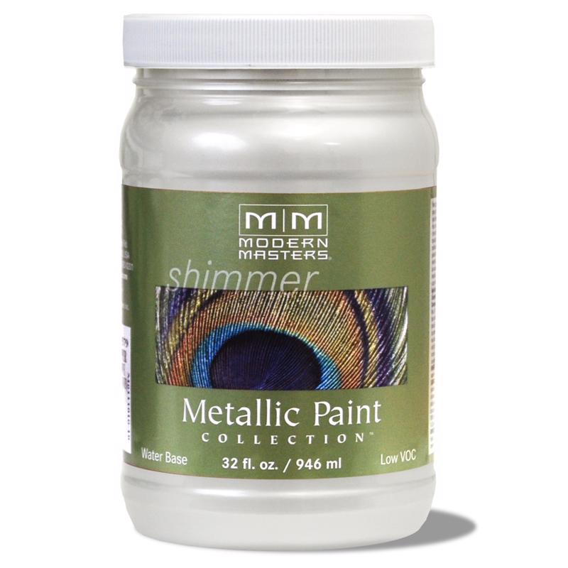 Modern Masters Shimmer Satin Pearl White Metallic Paint 1 qt, Pack of 4