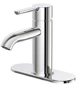 Boston Harbor FS6A0128CP Lavatory Faucet, 1.2 gpm, 1-Handle, 1 or 3-Faucet Hole, Metal/Plastics, Chrome