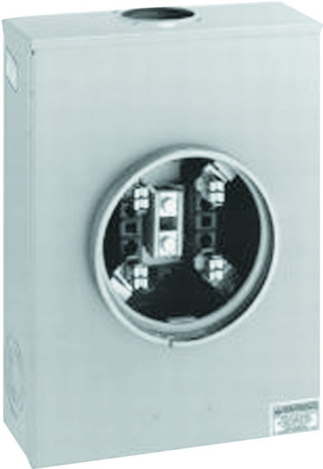 Square D URTRS213B Meter Socket, 1-Phase, 200 A, 600 V, 4-Jaw, Overhead, Underground Cable Entry, NEMA 3R Enclosure