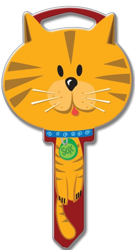 Lucky Line Key Shapes Series B115K Key Blank, Cat, Brass, Enamel-Coated, For: Kwikset Locks, Pack of 5