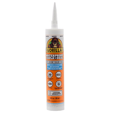 Gorilla White Silicone All Purpose Sealant 10 oz, Pack of 12