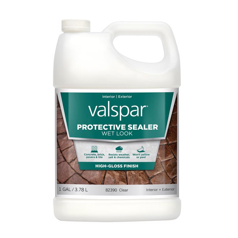 Valspar Wet Look Protective Sealer High-Gloss Clear Acrylic Concrete Sealer 1 gal, Pack of 4
