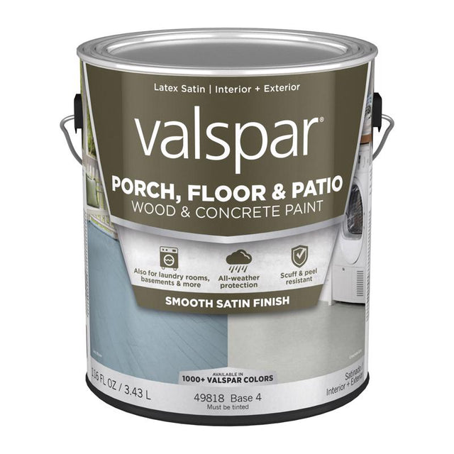 Valspar Porch, Floor & Patio Satin Base 4 Floor Paint 1 gal, Pack of 4