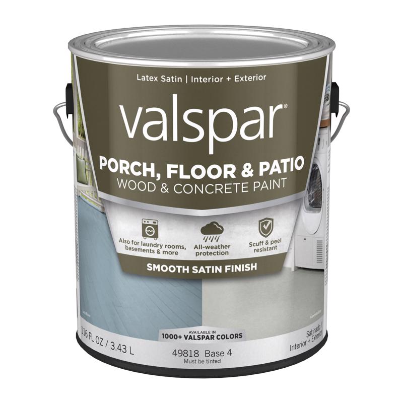 Valspar Porch, Floor & Patio Satin Base 4 Floor Paint 1 gal, Pack of 4