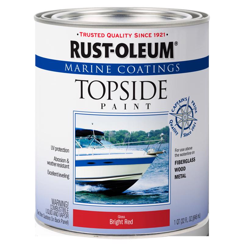 Rust-Oleum Marine Coatings Outdoor Gloss Bright Red Marine Topside Paint 1 qt, Pack of 2
