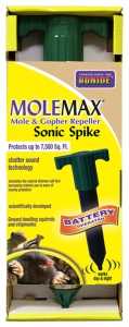 Bonide MoleMax 61120 Sonic Spike Repeller, Battery-Operated, 3-1/2 in L