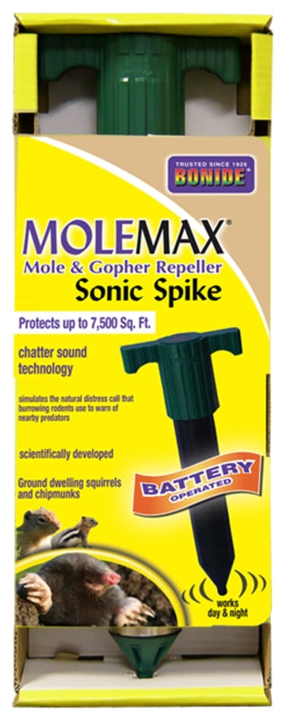 Bonide MoleMax 61120 Sonic Spike Repeller, Battery-Operated, 3-1/2 in L