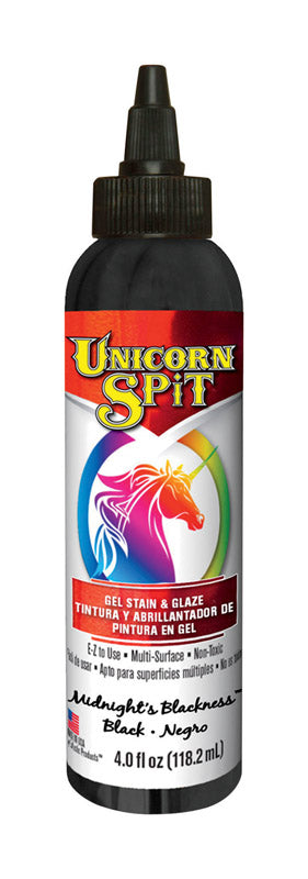 Unicorn Spit Flat Black Gel Stain and Glaze 4 oz, Pack of 6