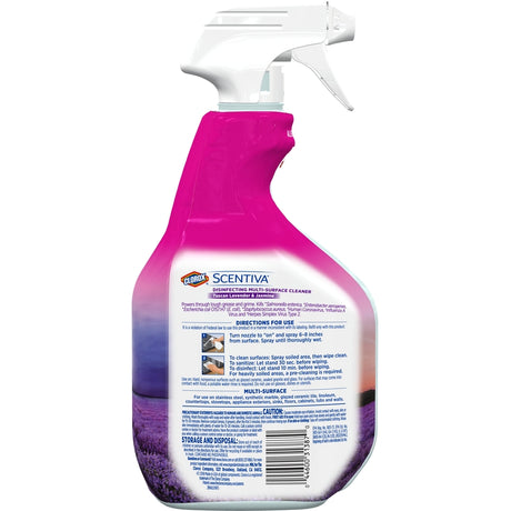 Clorox Scentiva Jasmine/Lavender Scent Deodorizing Multi-Purpose Cleaner Liquid 32 oz, Pack of 9