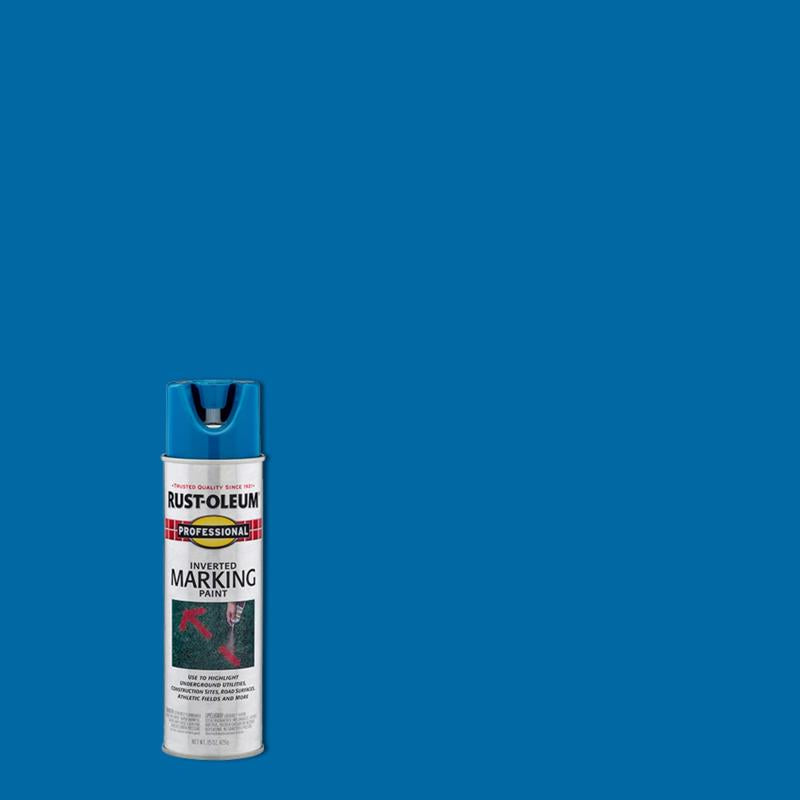 Rust-Oleum Professional Caution Blue Inverted Marking Paint 15 oz, Pack of 6
