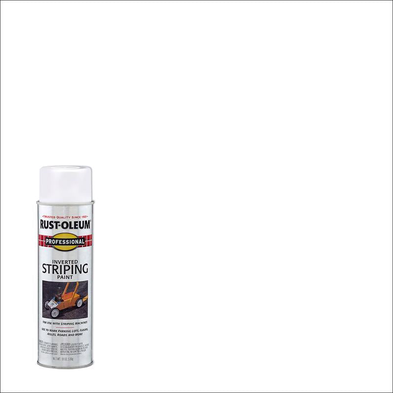 Rust-Oleum Professional White Inverted Striping Paint 18 oz, Pack of 6