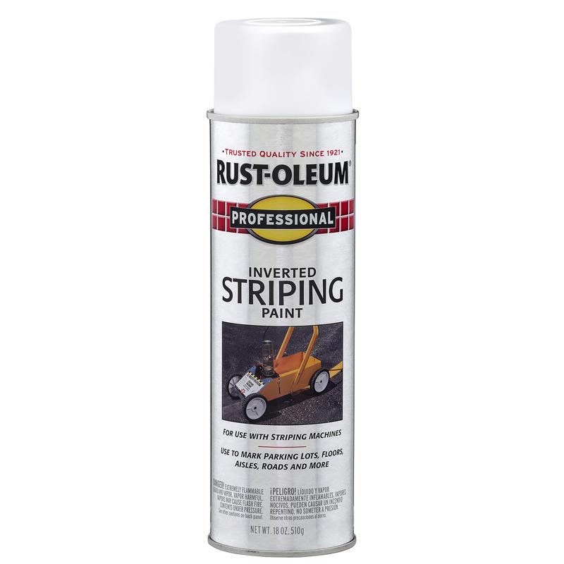 Rust-Oleum Professional White Inverted Striping Paint 18 oz, Pack of 6