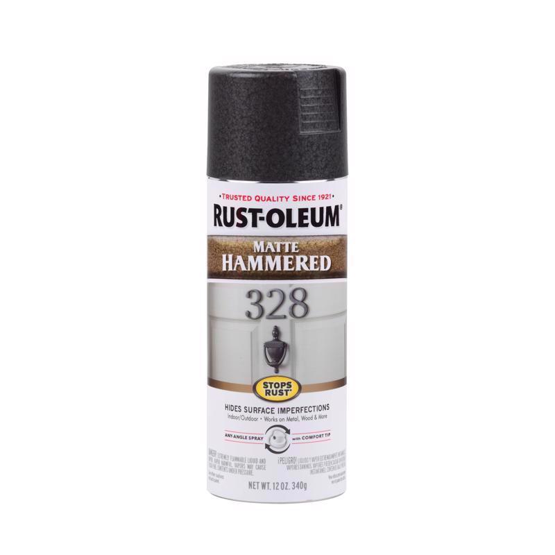 Rust-Oleum Hammered Matte Black Spray Paint 12 oz, Pack of 6