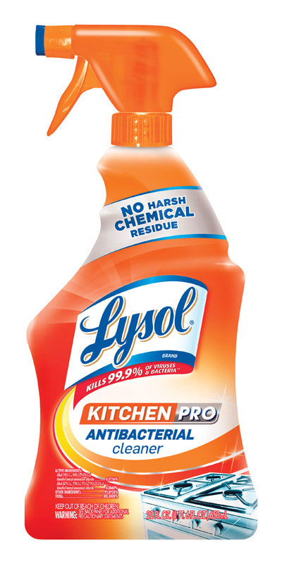 Lysol Kitchen Pro Citrus Scent Kitchen Cleaner Liquid Spray 22 oz, Pack of 9