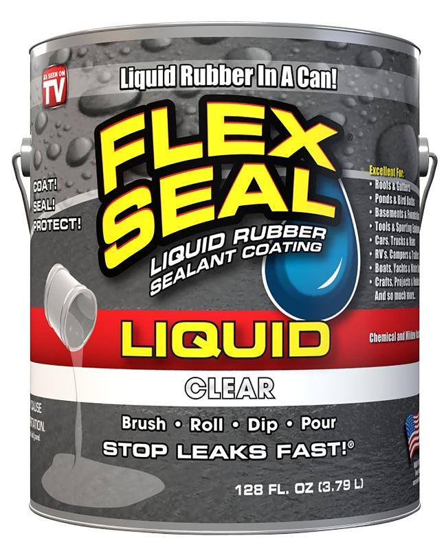 Flex Seal LFSCLRR01 Rubberized Coating, Clear, 1 gal Can