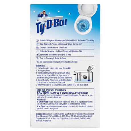 Ty-D-Bol Blue Spruce Scent Automatic Toilet Bowl Cleaner 7 oz Tablet, Pack of 10