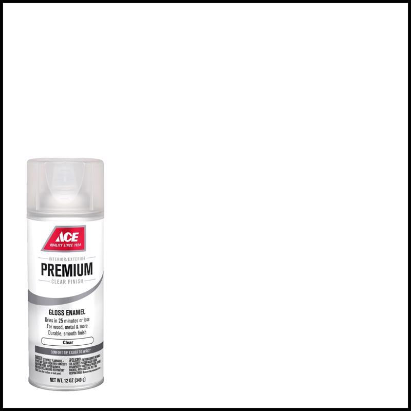 Ace Premium Gloss Clear Paint + Primer Enamel Spray 12 oz, Pack of 6