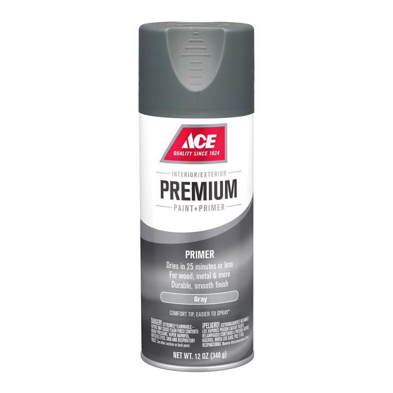 Ace Premium Gray Spray Primer 12 oz, Pack of 6