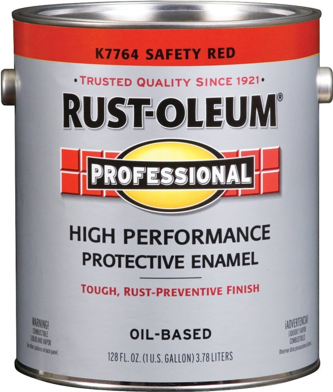 Professional K7764402 Enamel Paint, Oil Base, Gloss Sheen, Safety Red, 1 gal, Can, 265 to 440 sq-ft/gal Coverage Area, Pack of 2