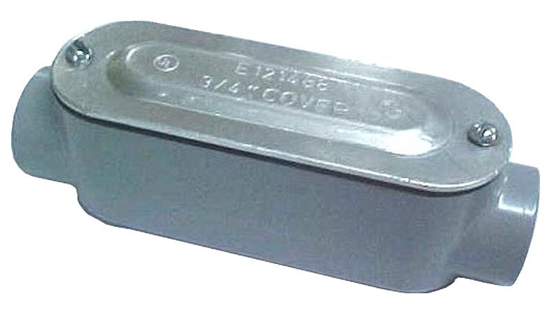 BWF 302-CGV Conduit Body, 1 in Hub, 5.8 in OAL, 1-Hub, Threaded, Aluminum, Gray, Side Access Opening