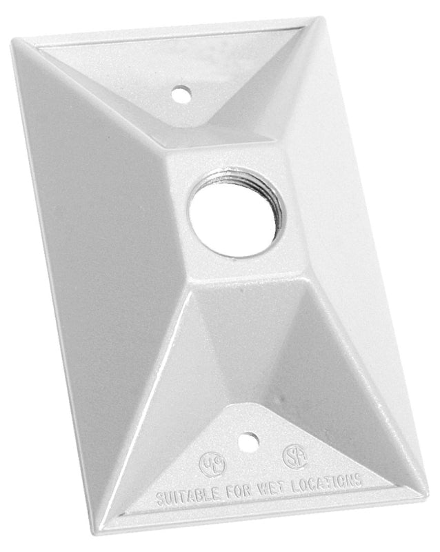 BWF 811W-1 Cover, Lampholder, 4-1/2 in L, 2-7/8 in W, Rectangular, Metal, White