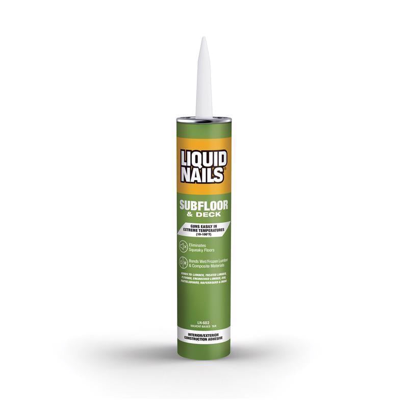 Liquid Nails Subfloor & Deck Synthetic Rubber Construction Adhesive 10 oz, Pack of 12