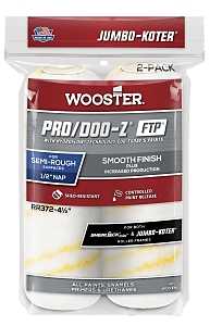 Wooster RR372-4 1/2 Roller Cover, White, 1/2 in Thick Nap, 4-1/2 in L, Fabric Cover