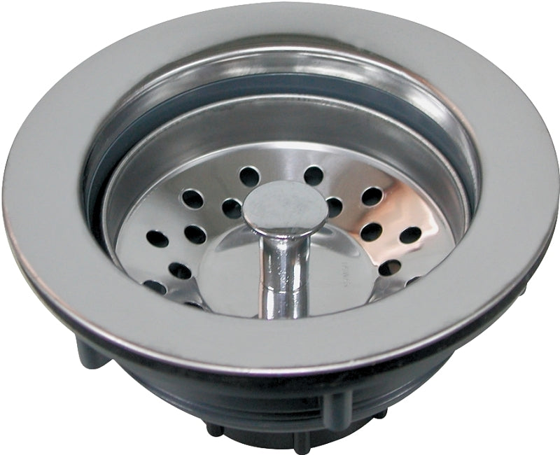 ProSource 80371 Basket Strainer, 4.3 in Dia, For: 3-1/2 to 4 in Dia Opening Sink