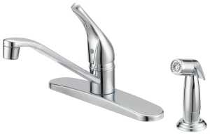 Boston Harbor FS610046CP Kitchen Faucet, 1.8 gpm, 1-Handle, 4-Faucet Hole, Metal/Plastic, Chrome Plated