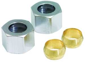 Plumb Pak PP81PC Nut, 3/8 in, Compression, Brass, Chrome