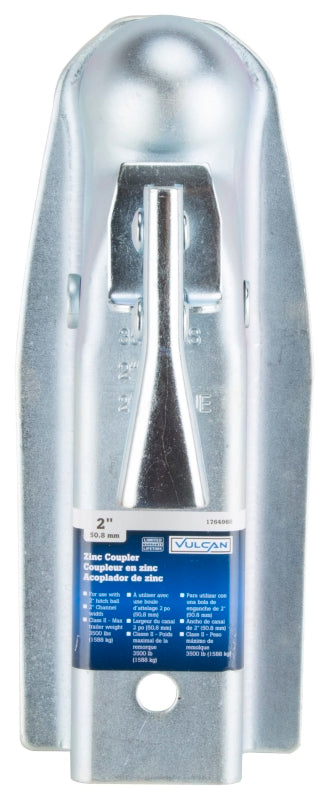 Vulcan 21006 Trailer Coupler, 3500 lb Towing, 2 in Trailer Ball, Lever Latch, Steel