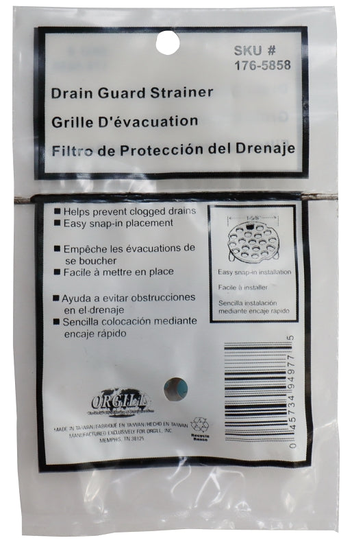 ProSource PMB-146 Drain Guard Strainer, 1-5/8 in Dia, For: Bath Tub or Wash Basin