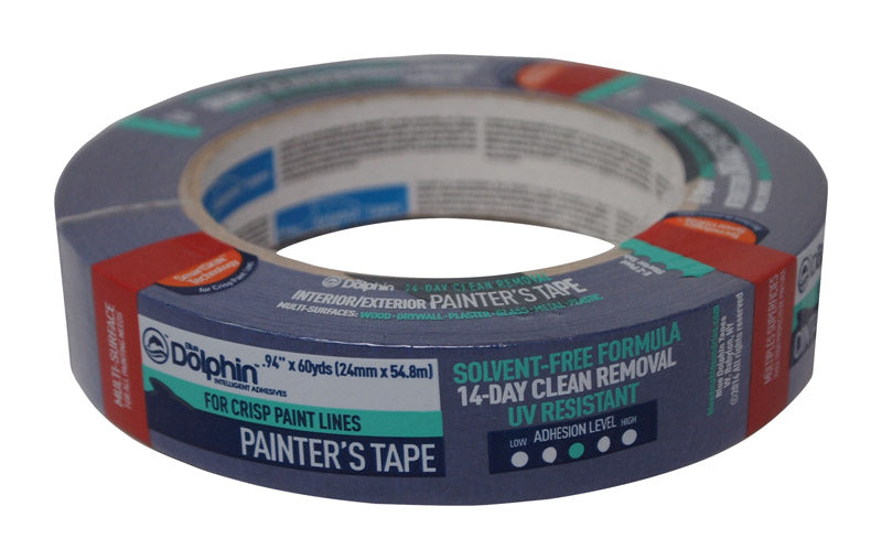Blue Dolphin 0.94 in. W X 60 yd L Blue Medium Strength Painter's Tape 1 pk, Pack of 36