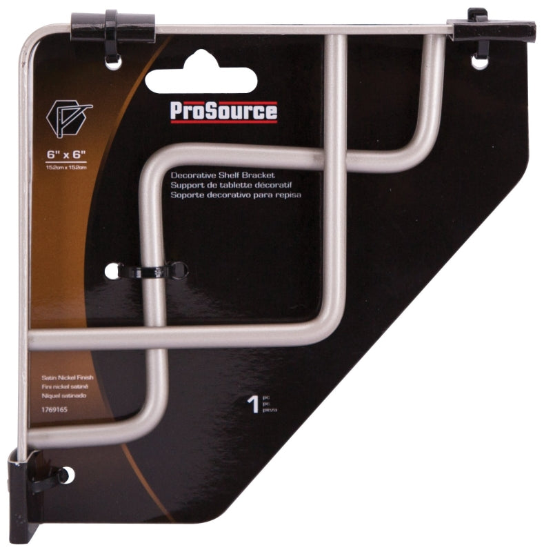 ProSource SB-025PS Contemporary and Decorative Shelf Bracket, 132 lb/Pair, 6-1/8 in L, 6-1/8 in H, Steel