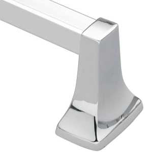Moen 2224 Towel Bar, 25-3/4 in OAL, 2-3/8 in OAW, 24 in L Rod, Aluminum, Chrome, Surface
